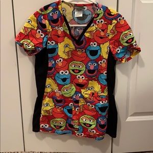 Sesame Street scrub top